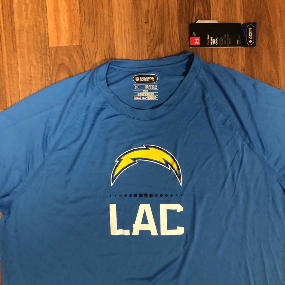 NWT Under Armour Los Angeles Chargers LAC NFL Football Powder Blue T-Shirt 2XL